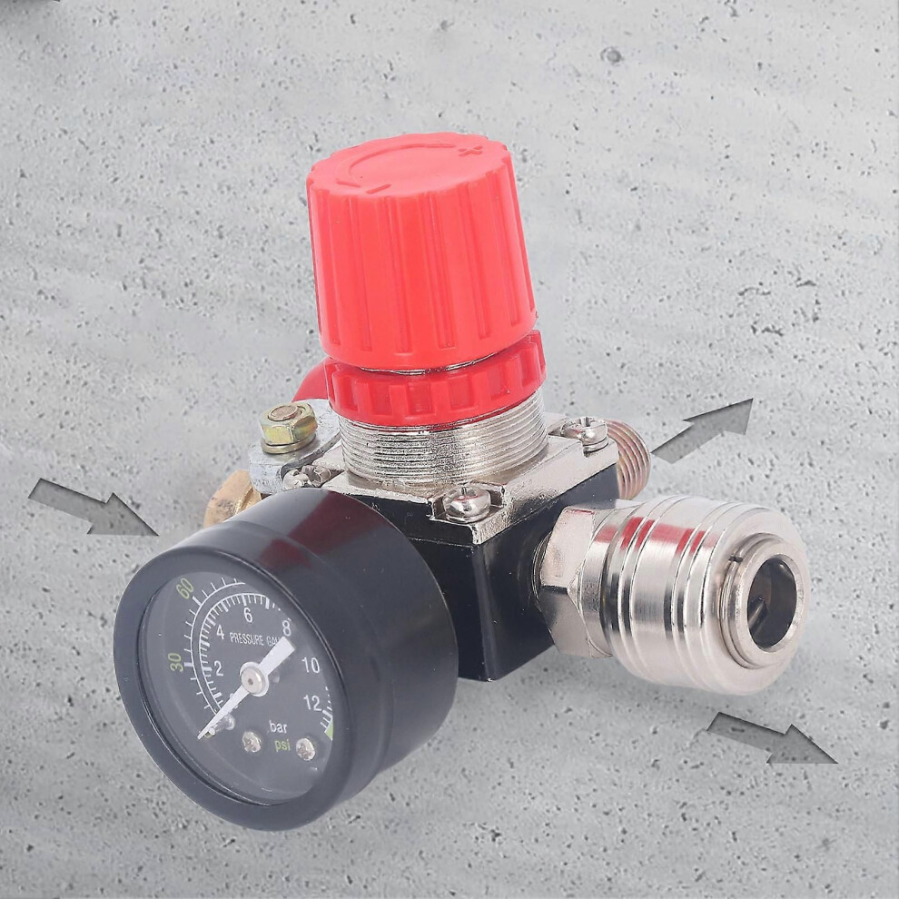 Air Compressor Regulator Kit With Gauge, 4-Way Valve 0-180 Psi, European Style, For Air Tools, 1/4 In Npt 9409192956996