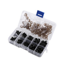 100 occhi giocattolo in plastica nera compatibili con marionette, bambole e lavori artigianali, da 6-12
