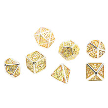 Set di 7 dadi da gioco in metallo, artigianali, belli, compatibili con il tavolo, dadi poliedrici per