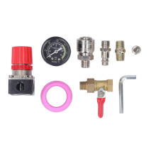 Air Compressor Regulator Kit with Gauge, 4-Way Valve 0-180 PSI, European Style, for Air Tools, 3/8 in NPT