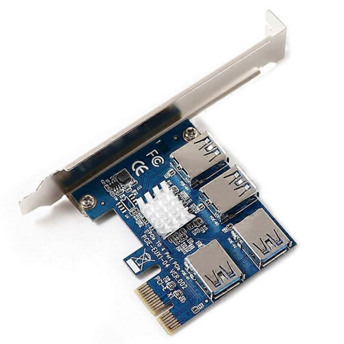 Κάρτα PCI-E Express Riser, 1 έως 4 υποδοχές USB 3.0, προσαρμογέας πολλαπλασιαστή κόμβου