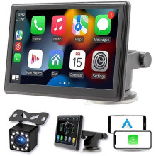 Soporte inalámbrico para pantalla CarPlay, autorradio táctil Bluetooth de 7 pulgadas.