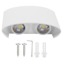 Λάμπα τοίχου 4 LED 4 W IP65 Αδιάβροχο βιομηχανικό φως για αυλή, διάδρομο AC85-265V λευκό φως