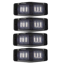 4pcs Smoked White Front Grill Light LED Marker Lamp for Man Truck Lorry Double Burner Indicator Lig