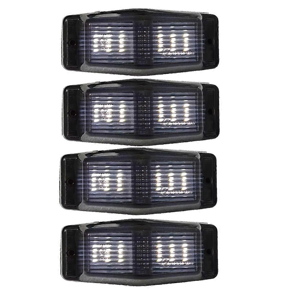 4Pcs Smoked Front Grill Led Marker Lamp For Man Truck Lorry Double Burner Indicator Lig White/Light 9409192890108