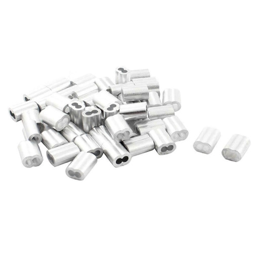 300Pcs Aluminum Crimping Loop Sleeve compatible 3mm Diameter Wire Rope and Cable 1