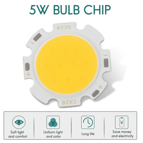 5W Στρογγυλό φως τσιπ COB Super Bright LED Light Λαμπτήρας LED Θερμό λευκό DC15-17V 2