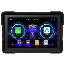 Pantalla de navegación digital portátil inalámbrica para motocicleta Moto de 5 pulgadas con CarPlay.