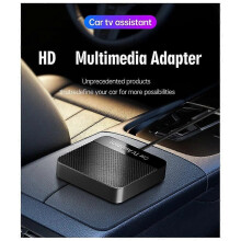 Caja auxiliar de TV para coche compatible con CarPlay Auto 2.4G+5GHz WiFi BT5.0 Compatible con adaptador