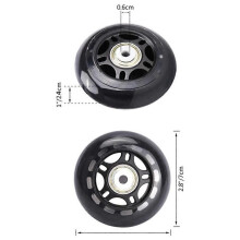 4 piezas de ruedas para patines sin efecto de destello, ruedas de 70x24 mm con rodamiento, accesorios