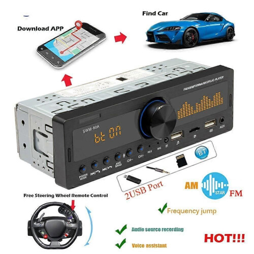 Single DIN Wireless MP3 Player USB Charging Vehicle Front Remote Control Bluetooth-Compatible Radio Multimedia