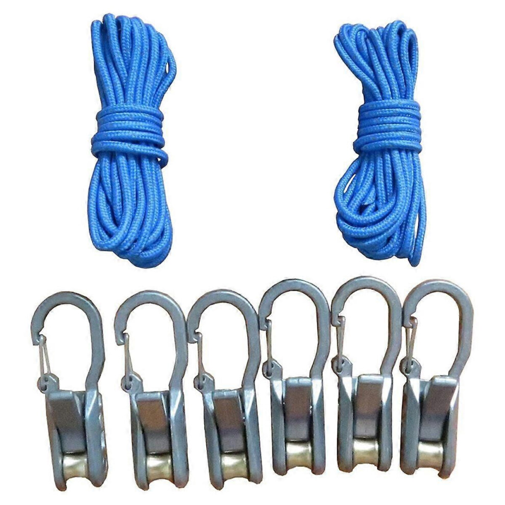 Rope With Roller Tensioner 6-Pack Paracord Adjusters, Camping And Boating Tie-Down Tool With 2-Lo 9409192885920