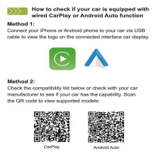 Mini adattatore wireless 2 in 1 per Android Auto e CarPlay, dongle USB intelligente, plug and play,