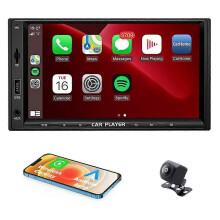 Autoradio doppio DIN da 7 pollici con CarPlay wireless e Android Auto, radio per auto con Bluetooth,
