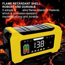 12V Car Battery Charger 6A Fully Automatic Battery Charger with LCD Display Lead Pulse Repair Charger EU PLUG Red