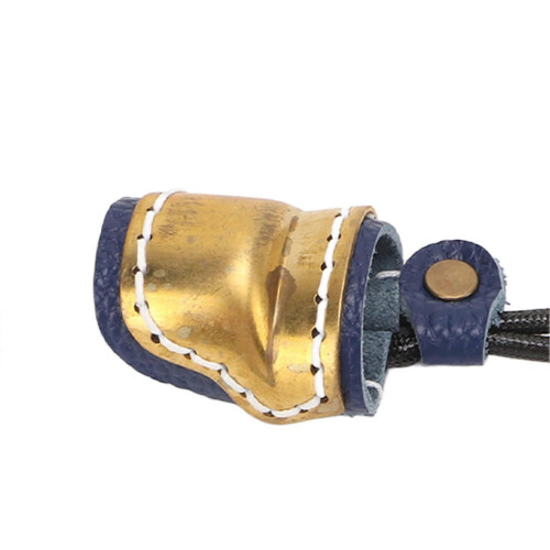 Adjustable Archery Thumb Guard Brass Safety String Cowhide Material Mongolian Finger Protector Blue 1