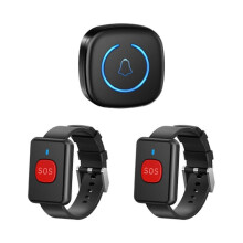 Wireless Watch Button Call Pager Emergency SOS Pager Emergency Call Button for Kids Elderly Patient