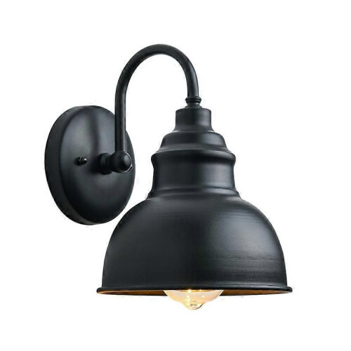 Vintage Απλίκα Τοίχου Gooseneck Barn Flat Light (Μαύρο) 1