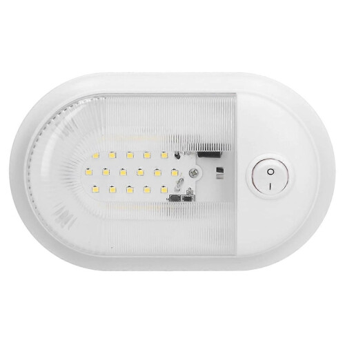 Plafoniera interna a 24 LED con interruttore, compatibile con camper e imbarcazioni, 12-24 V, risparmio