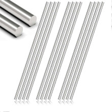 12 varillas redondas de acero inoxidable de 3 mm x 300 mm, ejes metálicos, varillas lisas de acero inoxidable