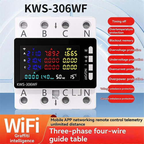 KWS-306WF WiFi Έξυπνος μετρητής ισχύος Διακόπτης προστασίας 2