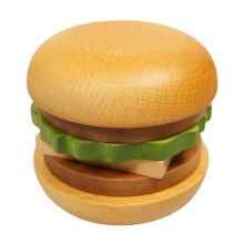 Wooden Hamburg Coaster Set,Solid Wood Teacup Tray for Snacks,Desserts,Anti-Slip, Insulated Burger S