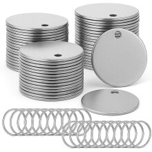 100pcs Metal Blank Dog Tags for Stamping Stainless Steel Key Tags for Engraving,Metal Stamping Blan