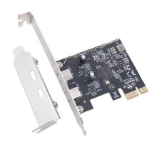 Scheda di espansione da PCIE a doppio Type-C Adattatore PCI-E a USB 3.2 GEN1 5Gbps Scheda riser Chip