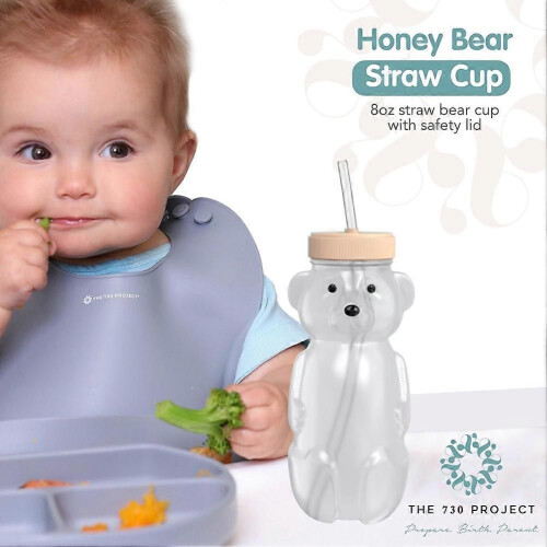 Κύπελλο Honey Bear Straw για μωρά, Κύπελλο HoneyBear 8 ουγγιών με καπάκι 1