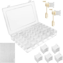 Embroidery Floss Organizer,1 Removable 36Compartments with 2 Bobbin Winder 200Pcs Embroidery Floss B