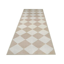 Carpet Runners for Hallway,Beige Ultra Thin Washable Kitchen Runner Rug Non Slip, Moroccan Plaid Che
