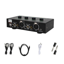 Mini amplificatore per cuffie a 2 canali, amplificatore audio stereo con adattatore di alimentazione,