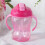 260ml Double Handle Infant Kid Non slip Leakproof Water Drinking Learning Cup(Pink ) 1