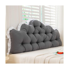 Large Bed Wedge Pillow for Headboard Support, King Size Reading Pillow for Bed Backrest, Low‑Profile Comfort