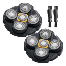 2PCS Head Shaver Replacement Heads for Titanium Head Shaver, 2 Cleaning Brush