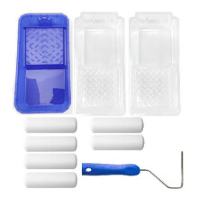 Paint Tray Set Includes 4in Mini Rollers Disposable Pan Liners Small Paint Tray Ergonomic Handle Id