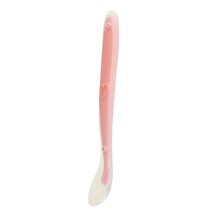 Baby-Silikonlöffel, ergonomisch, zahnfleischfreundlich, weich, für Babys ab 4 Monaten, rosa