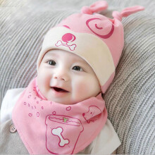 Cappellino/sciarpa scaldacollo per neonati con paraorecchie in cotone, ideale per primavera e autunno,