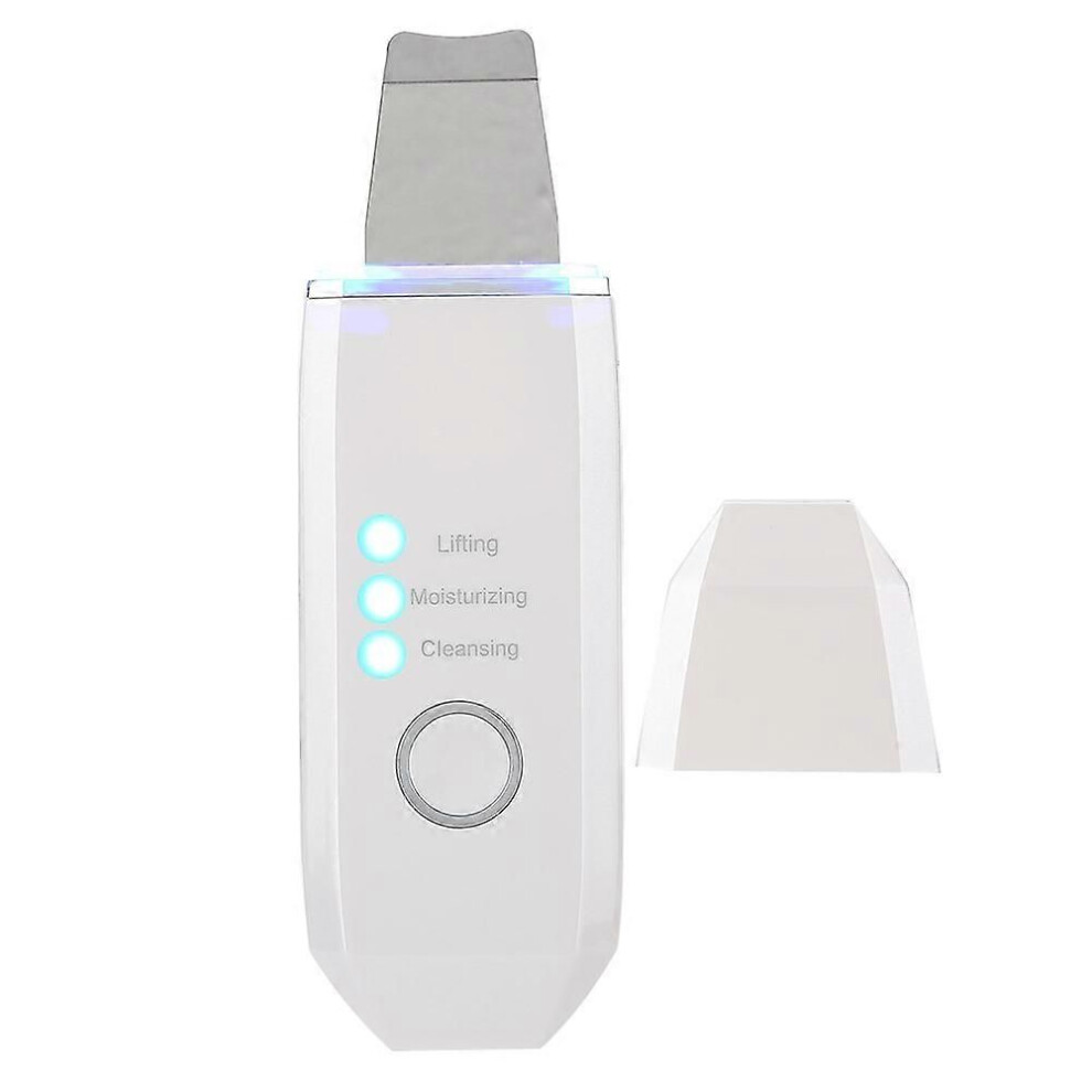White Household Ultrasonic Skin Scrubber Blackhead Removal Face Pore Cleanser Instrument (White)