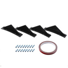 4PCS Car Rear Bumper Shark Fin Triangle Spoilers Universal Black Curved Style