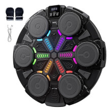 Music Boxing Machine compatible Kid/Adults, Music Punching Machine with Rhythm Light, Bluetooth Boxing Equipment with Glove