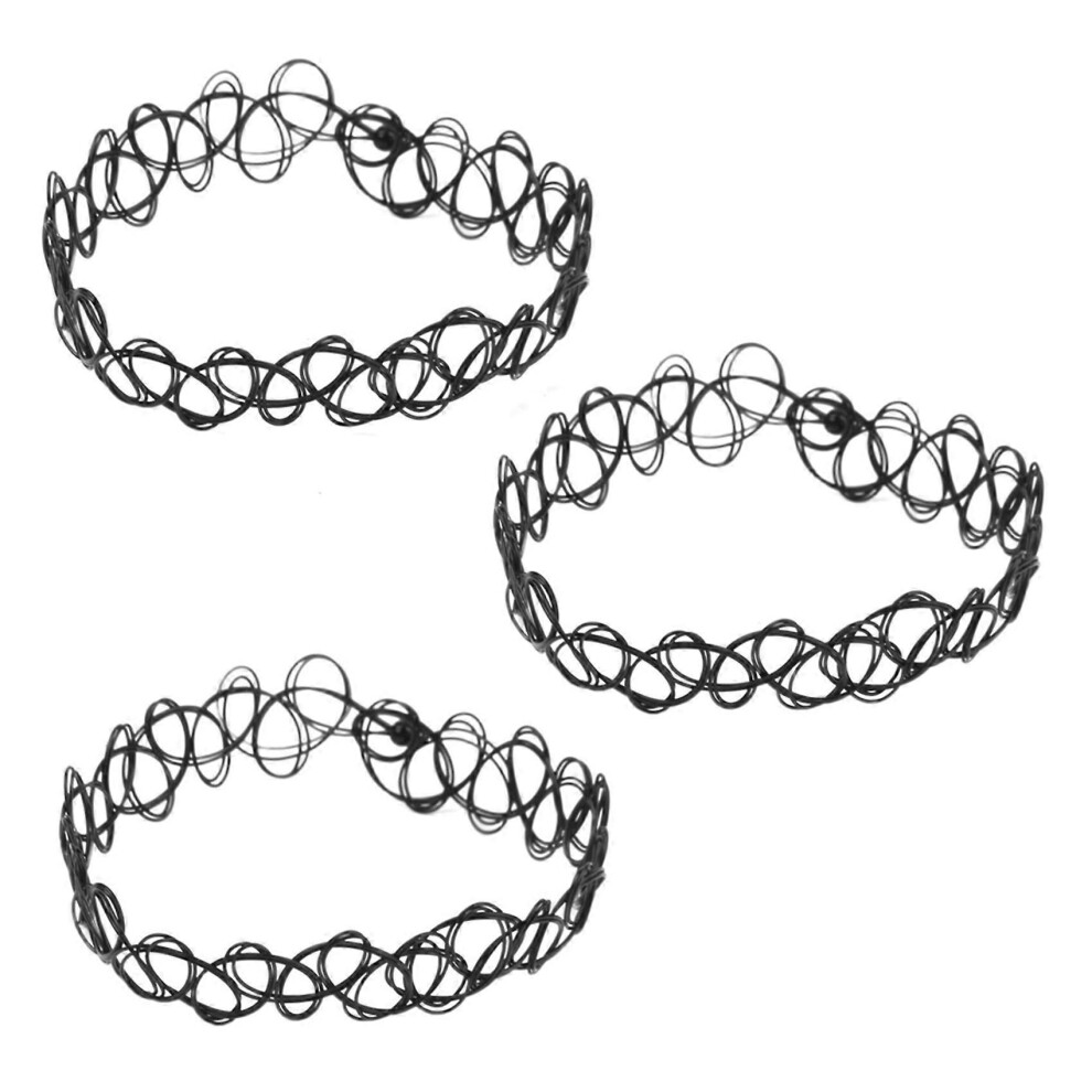 3X Vintage Tattoo Black Elastic Stretch Anklet Ankle Bracelet Retro Henna-image-OPC-PTHHXHP-NEW