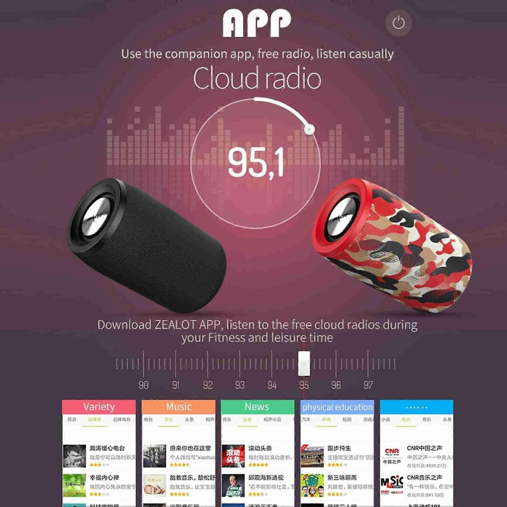 Portable Wireless Bluetooth Speaker 5W Lower Power Consumption Subwoofer For Indoor Outdoor 9409192968814