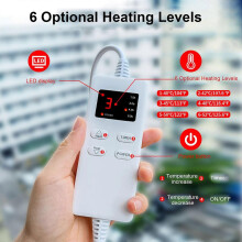 Household electric blanket 6-speed adjustment hot compress therapy single heating blanket warm foot heating blanket coffee color US standard