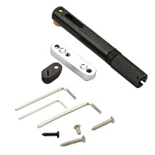 Single Set Saddle Headless Electric Guitar Bridge Tailpiece with Wrench for Headless Electric Guitar Black