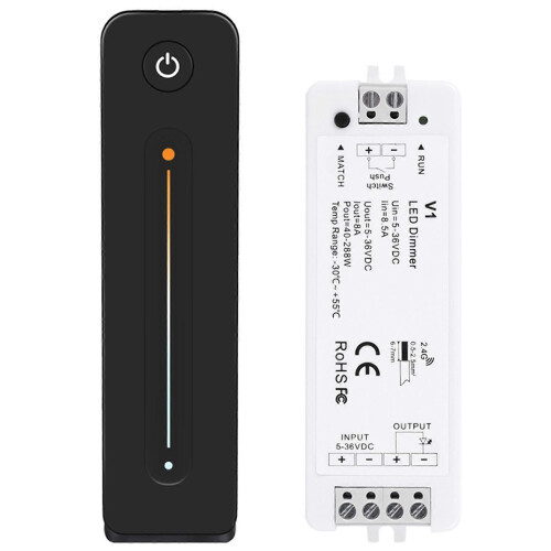LED Dimmer 12V 5V 24V 36V 8A PWM Ασύρματος διακόπτης RF με επαφή ρύθμισης 1