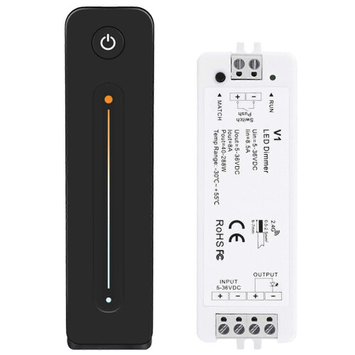 LED Dimmer 12V 5V 24V 36V 8A PWM Ασύρματος διακόπτης RF με επαφή ρύθμισης 2