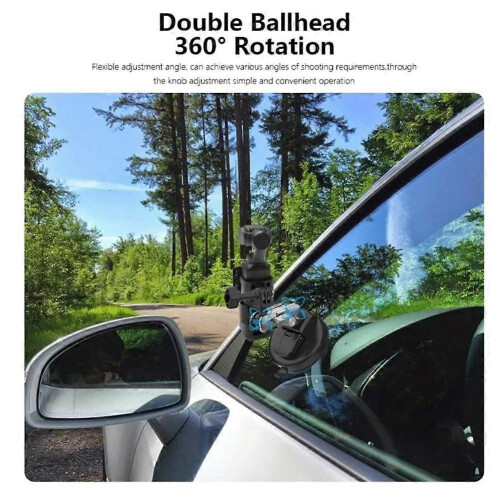Suction Cup Car Mount for Osmo Pocket 3 with Expansion Frame, Window Windshield Dash Holder 2