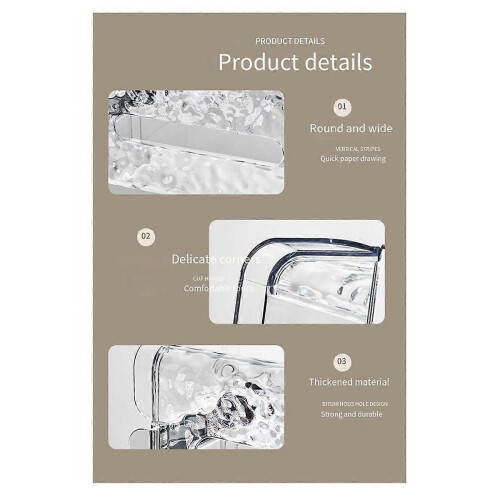Self-Contained Suction Cup Corrugated Wall Organizer, Multifunctional Glacier Pattern Tissue Box, In 1