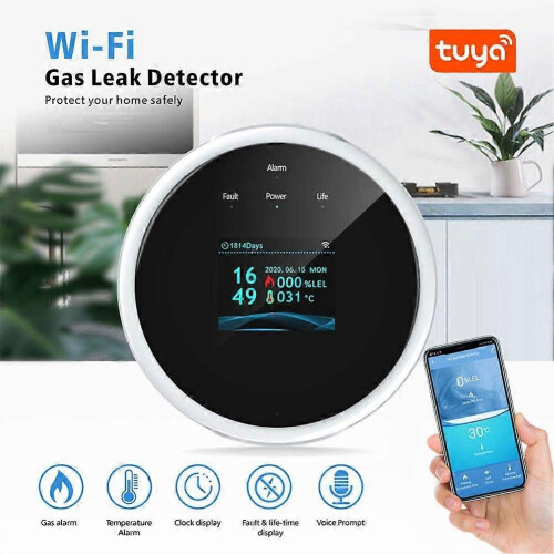 Ανιχνευτής διαρροής αερίου Tuya Wifi, συναγερμός εύφλεκτου αε 2